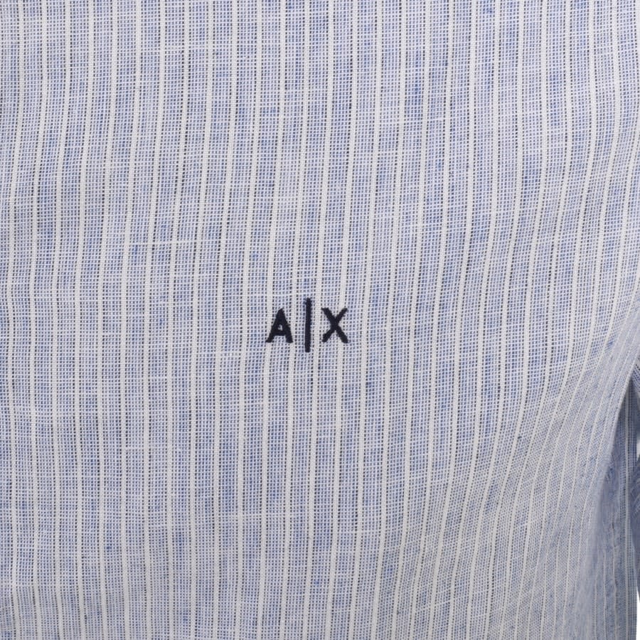 Armani Exchange Long Sleeve Striped Shirt Blue | Mainline